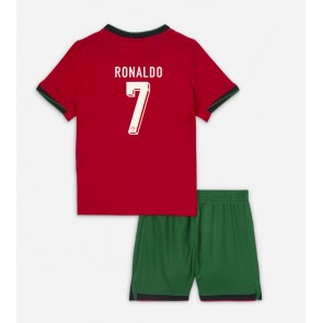 Portugalsko Cristiano Ronaldo #7 Dětské Domácí dres komplet ME 2024 Krátký Rukáv (+ trenýrky)